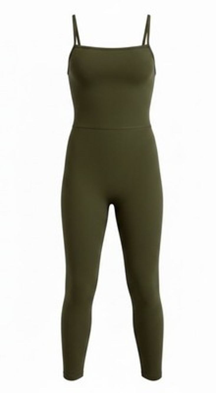 Old Navy Jumpsuit Gym Dance Active Powersoft Go-Dry 7/8 Bodysuit Olive Green S